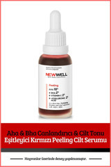 New Well Aha & Bha Canlandırıcı & Cilt Tonu Eşitleyici Kırmızı Canlandırıcı Yaşlanma Kırışıklık Karşıtı Jel Yüz Serumu 30 ml