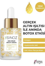Sinoz Altın Parçacıklı Hyalüronik Asit Yüz Dolgunlaştıran Canlandırıcı Kırışıklık Karşıtı Jel Yüz Serumu 30 ml