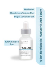 Facelab Yoğun Nemlendirici Hyalüronik Asit Yüz Dolgunlaştıran Canlandırıcı Kırışıklık Karşıtı Jel Yüz Serumu 30 ml
