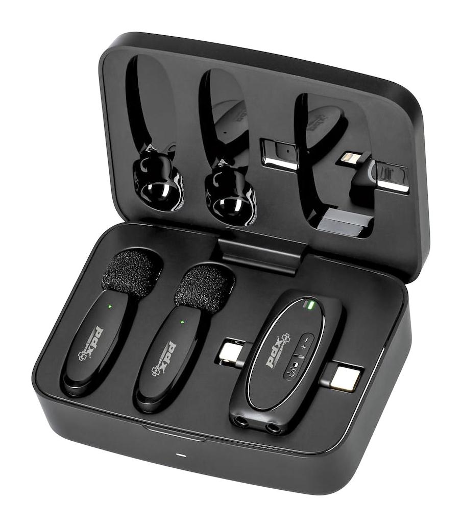 Pdx PRO V10 İkili 3.5 mm Kablosuz USB Yaka Mikrofonu Siyah