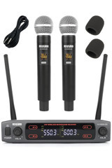 Lastvoice Lv-502EE UHF Dijital 2x30 Kanal Çiftli Kablosuz El Mikrofonu Siyah