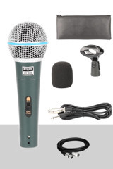 Lastvoice Lv-680 Profesyonel Dinamik XLR Kablolu Yayıncı El Mikrofonu Mavi