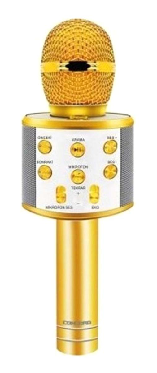 Concord C-8501 Dinamik AUX Kablosuz Bluetooth USB El Mikrofonu Gold