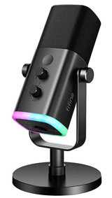 Fifine AM8 XLR Kablolu Yayıncı USB RGB Oyuncu Masaüstü Mikrofonu Siyah