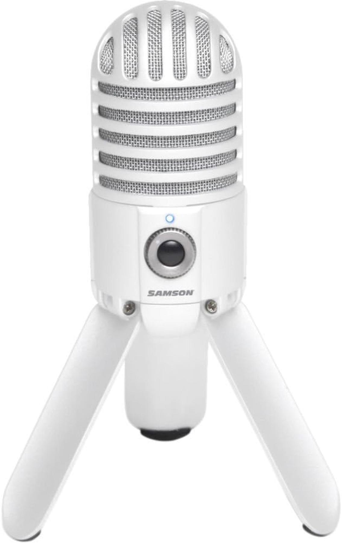 Samson Meteor Mic Stüdyo Condenser Type A Kablolu Yayıncı USB Oyuncu Masaüstü Mikrofonu Beyaz