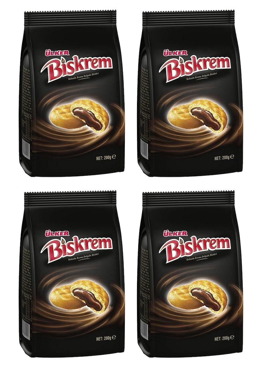 Ülker Biskrem Çikolata Kremalı Bisküvi 4x200 gr