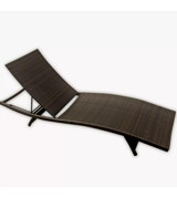Sunfun Merle Rattan Metal Katlanır Şezlong Siyah