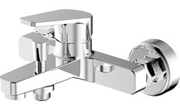 Bien BB01058102 Pirinç Çift Delikli Aç Kapa Yarı Ankastre Kare Banyo Bataryası Gümüş