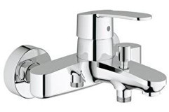 Grohe Eurostyle 33591002 Metal Çift Delikli Aç Kapa Yarı Ankastre Kare Banyo Bataryası Gümüş