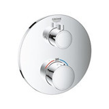 Grohe Grohtherm 24076000 Metal Çift Delikli Çevirmeli Ankastre Banyo Bataryası Gümüş