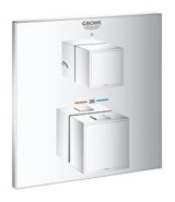 Grohe Grohtherm 24154000 Krom Çift Delikli Çevirmeli Ankastre Banyo Bataryası Gümüş
