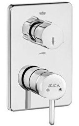 Eca Purity 102167202h-kde Pirinç Çift Delikli Çevirmeli Ankastre Banyo Bataryası Gümüş