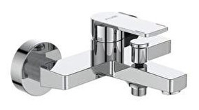 Fause KBB122 Pirinç Çift Delikli Aç Kapa Yarı Ankastre Kare Banyo Bataryası Gümüş