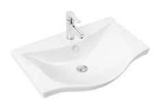 Sanovit Albatros Tekli 65 cm Seramik Asimetrik Lavabo Beyaz