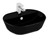 Vitra Geo 7428b0700001 Tekli 55 cm Seramik Oval Lavabo Siyah