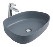 Paluci Duru Tekli 55 cm Porselen Asimetrik Lavabo Gri