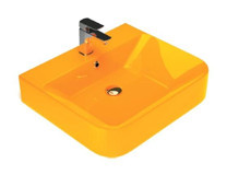 Paluci Mia Tekli 55 cm Porselen Dikdörtgen Lavabo Sarı