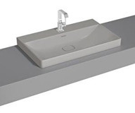 Vitra Metropole 7527b0760973  Tekli 80 cm Seramik Dikdörtgen Lavabo Gri