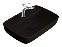 Paluci Enzo Tekli 60 cm Porselen Dikdörtgen Lavabo Siyah