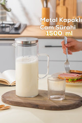 Porsima Borosilikat 1.5 lt Metal Kapaklı Sürahi