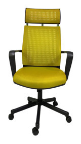 Gizmo Fk1401 Başlıklı Kolçaklı Dönerli Sarı Çalışma Sandalyesi