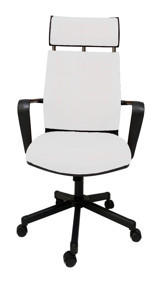 Gizmo Fk1401 Başlıklı Kolçaklı Dönerli Beyaz Çalışma Sandalyesi