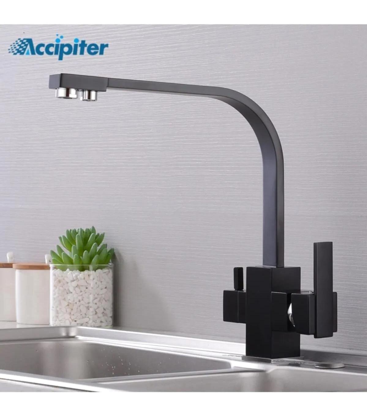 Oem Dual Flow Arıtmalı Çift Girişli Aç Kapa Eviye Bataryası Siyah