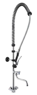Cancan MT02 Deluxe Spiralli Çift Girişli Çevirmeli Eviye Bataryası Gümüş