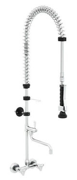 Cancan MT04 Deluxe Arıtmalı Spiralli Aplike Çift Girişli Çevirmeli Eviye Bataryası Gümüş