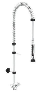 Cancan MT01 Deluxe Spiralli Çift Girişli Çevirmeli Eviye Bataryası Gümüş