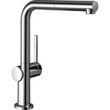 Hansgrohe Talis M54 72809000 Spiralli Kuğu Çift Girişli Aç Kapa Eviye Bataryası Gümüş