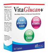 Vitaglucan Beta Glukan Vitamin C Çinko Aromasız Yetişkin Vitamin 30 Tablet