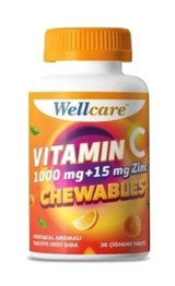 Wellcare Vitamin C Çinko Mandalina Yetişkin Vitamin 30 Tablet