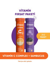 Vitago Vitamin C Vitamin D Çinko + Sambucus Vitamin C Çinko Portakallı Yetişkin Vitamin 20 Tablet