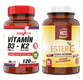 Ester Kara Mürver Nevfix Vitamin D3-K2 Karamürverli Yetişkin Vitamin 60 Tablet
