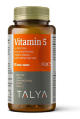 Talya Vitamin 5 Arı Sütü Polen Kırmızı Kore Gingseng Propolis Vitamin C Arı Sütü - Kırmızı Ginseng Yetişkin Vitamin 60 Kapsül