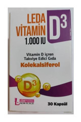 Leda Vitamin D3 Aromasız Yetişkin Vitamin 30 Kapsül