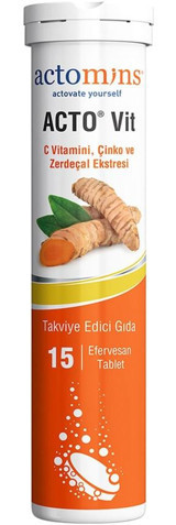 Actomins Vitamin C Portakal - Zerdeçal Yetişkin Vitamin 15 Tablet