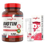 Nevfix Biotin Vitamin D3 Aromasız Yetişkin Vitamin 120 Tablet