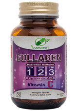 Collagen Type 1-2-3 Hyaluronic Acid Vitamin C Aromasız Yetişkin Vitamin 50 Tablet