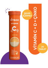 Vitago Vitamin C Vitamin D Çinko Portakallı Yetişkin Vitamin 20 Tablet