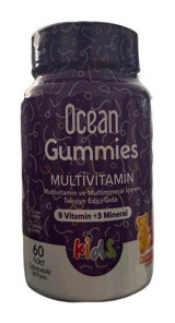 Ocean Gummies Multivitamin Çilek - Portakal Yetişkin Vitamin 60 grummies