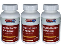 Nutrivita Multivitamin Mineral Aromasız Yetişkin Vitamin 3x180 Tablet