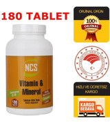 Ncs Vitamin Mineral Multivitamin Coenzyme Alpha Lipoic Aromasız Yetişkin Vitamin 180 Tablet