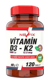 Glucosamine Vitamin D3-K2 Aromasız Yetişkin Vitamin 120 Tablet