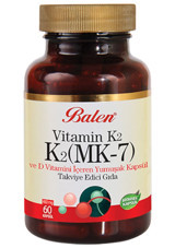 Balen K2 Mk-7 Vitamin K2 Ve D Vitamini Bitki Ekstralar Yetişkin Vitamin 60 Kapsül