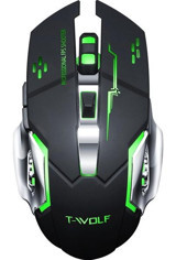 T-wolf Q13 RGB Ergonomik Makrolu Kablolu Siyah Optik Gaming Mouse
