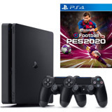 Sony Playstation 4 Slim 500 GB + 2 DualShock Kol + PS4 PES 2020