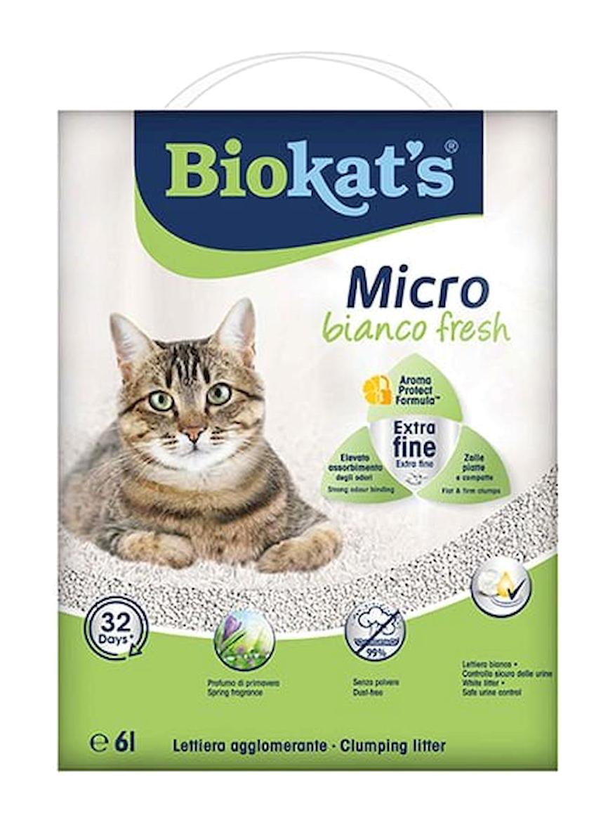 Biokats Micro Fresh Topaklanan İnce Taneli Bentonit Kedi Kumu 6 lt