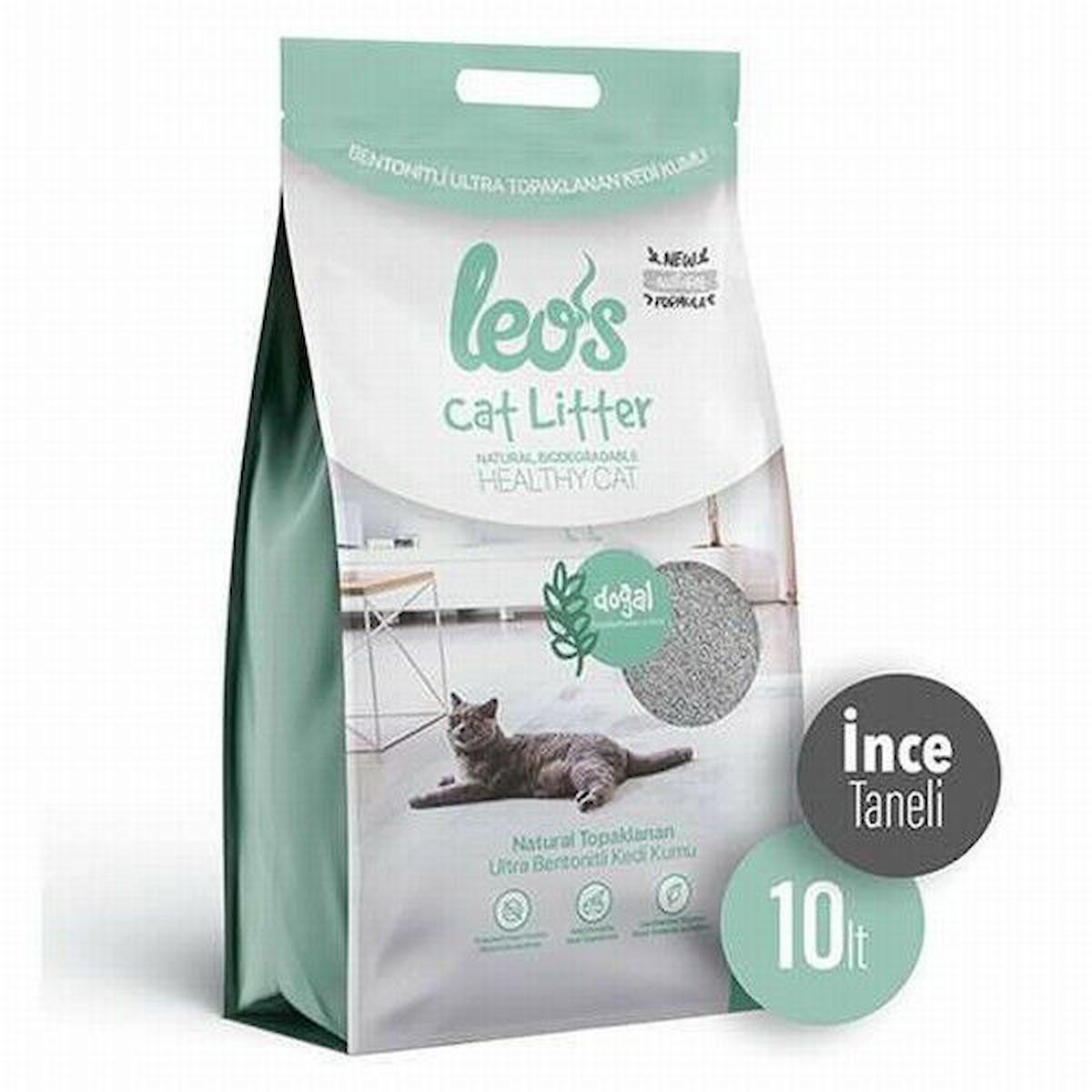 Leos Cat Litter Topaklanan İnce Taneli Bentonit Kedi Kumu 2x10 lt